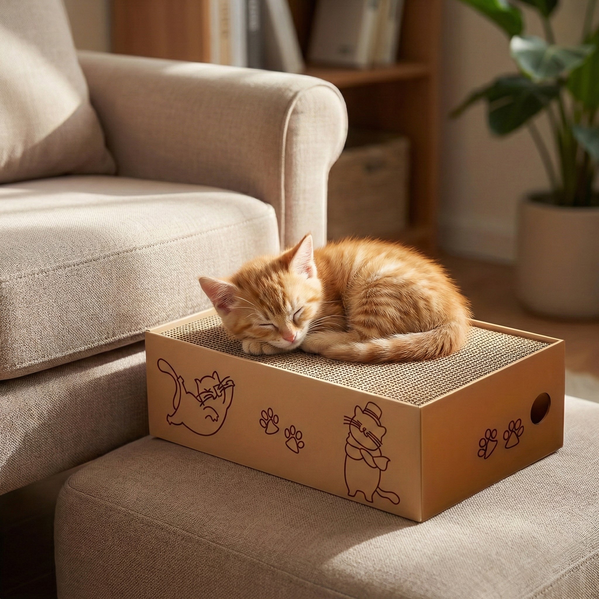 Pet Swift Corrugated Cat Scratcher Box | 5-Pack Reversible Scratching Board - 