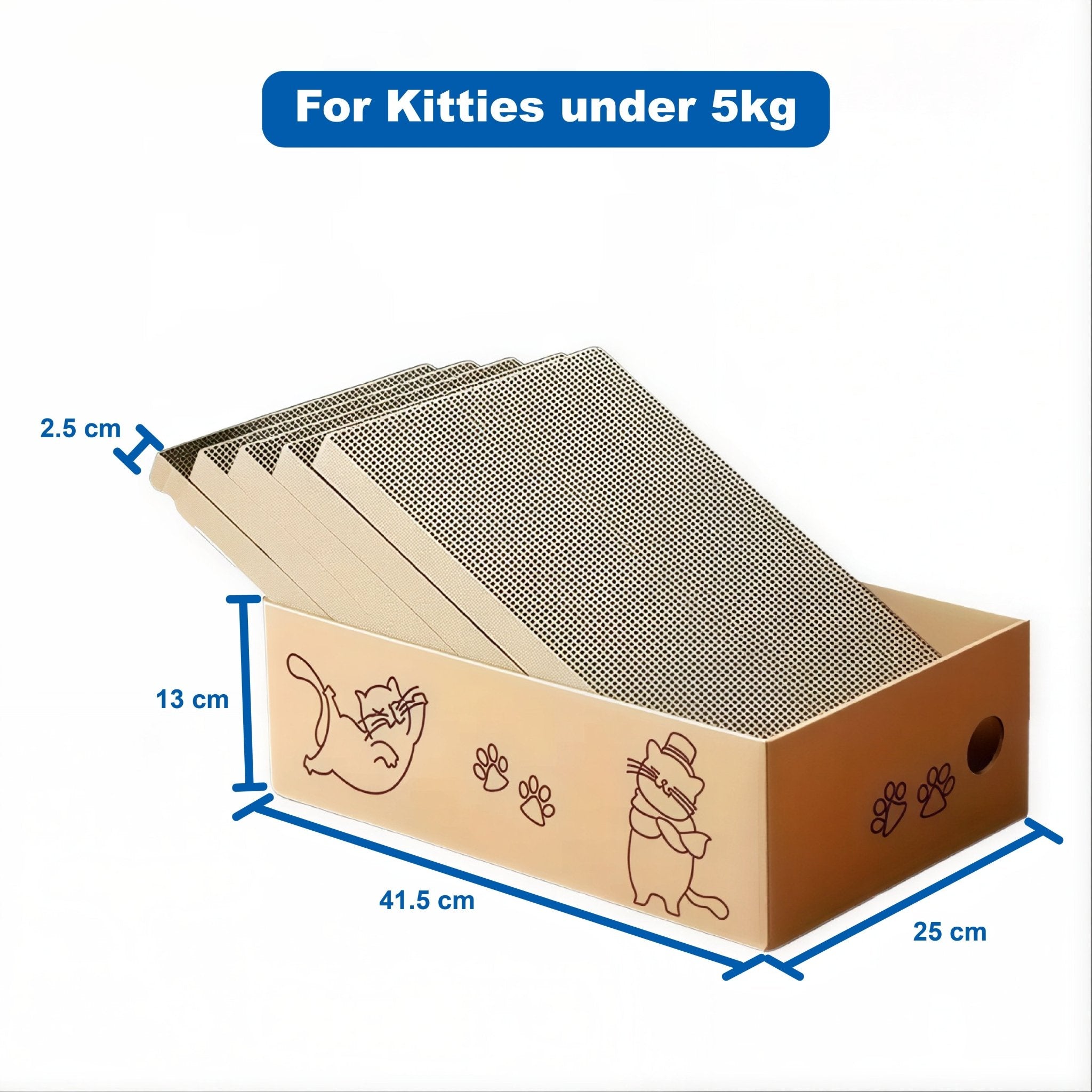Pet Swift Corrugated Cat Scratcher Box | 5-Pack Reversible Scratching Board - 