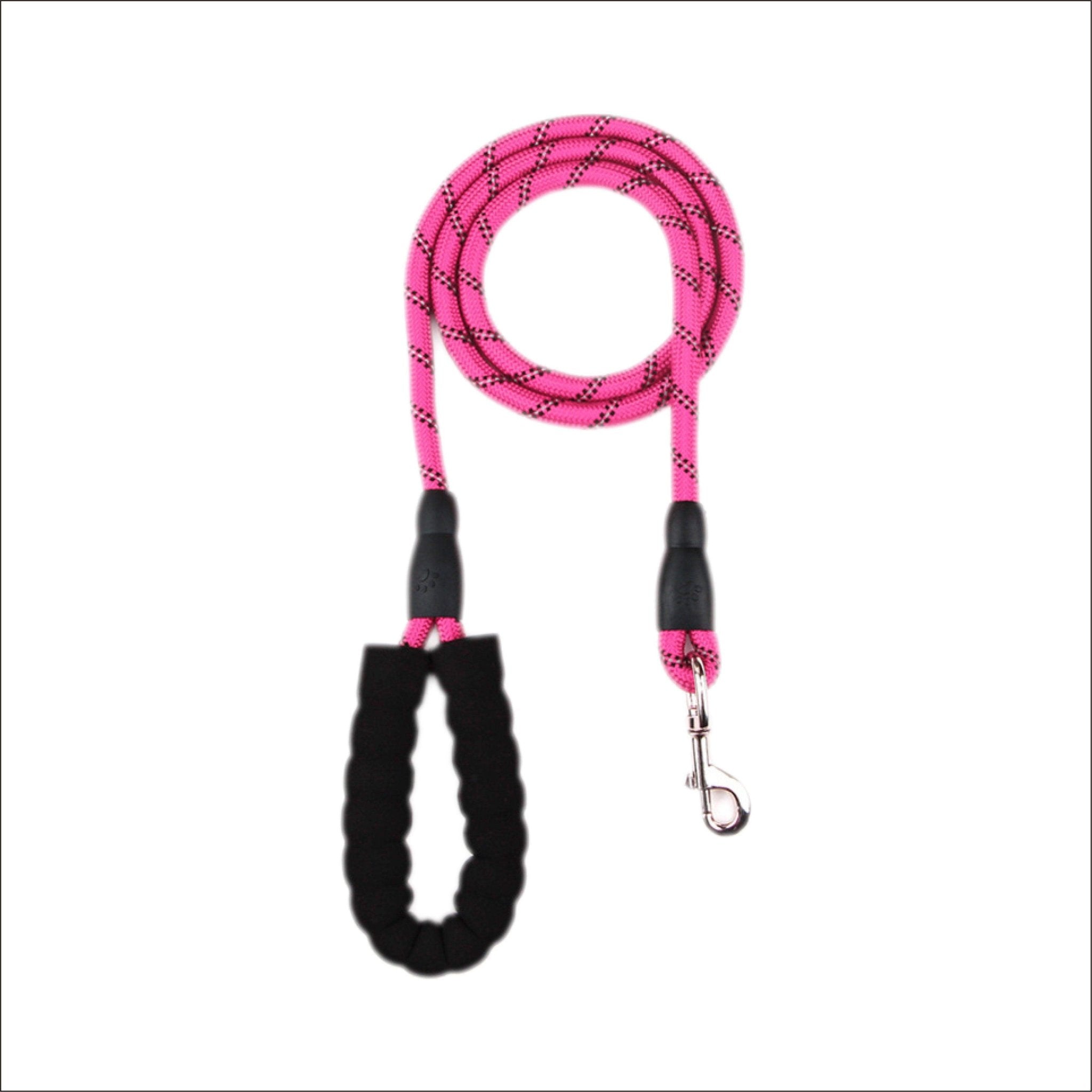 Pet Swift Extra Long Reflective Dog Lead | 3m Padded Handle Recall Training Rope - Pink -