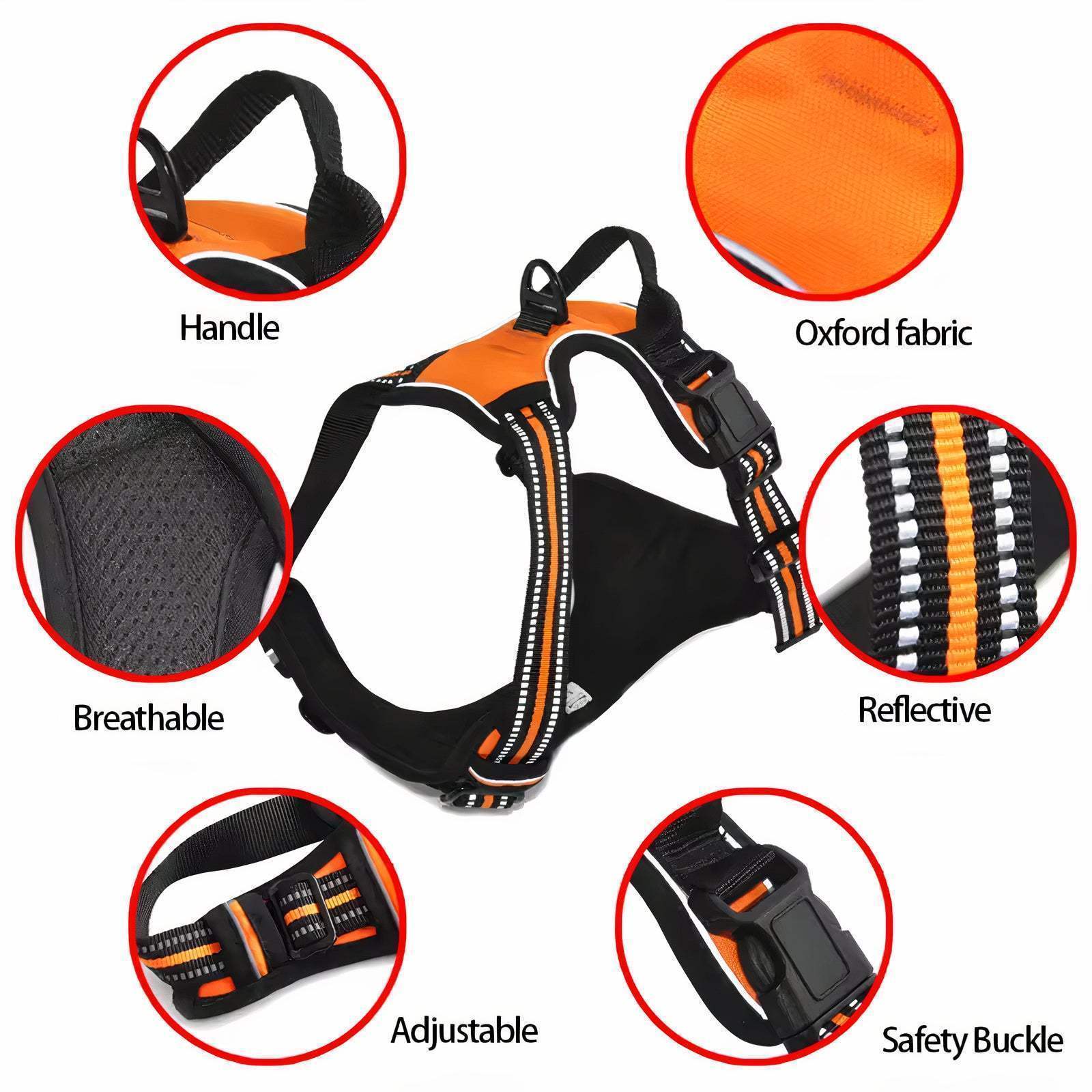 Pet Swift No Pull Dog Harness Red | Adjustable Reflective Front Clip Vest - Small -