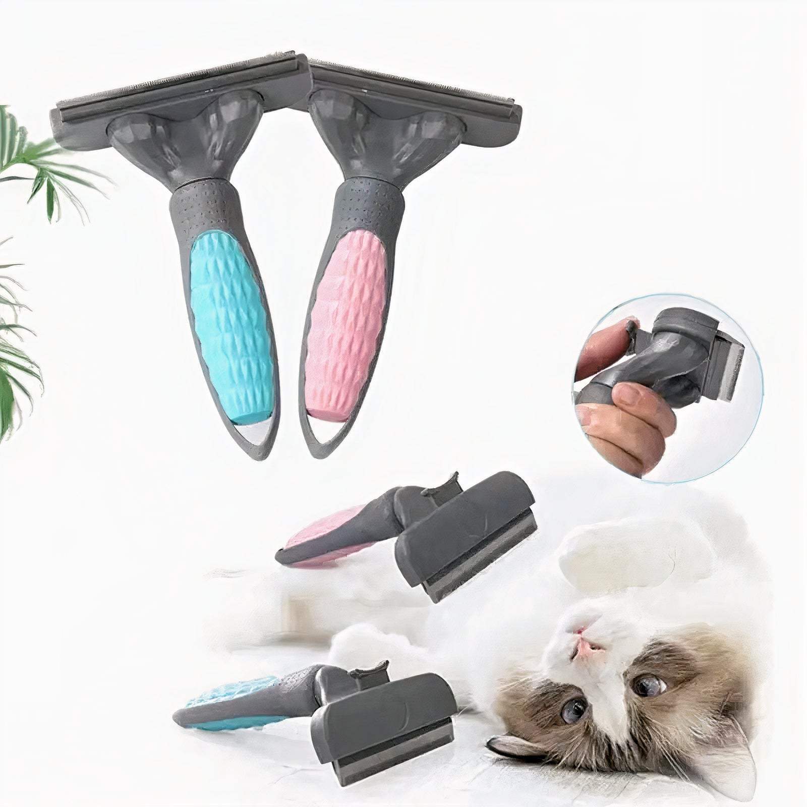 Pet Swift Self-Cleaning Deshedding Brush | Professional Undercoat Grooming Tool for Dogs & Cats - 