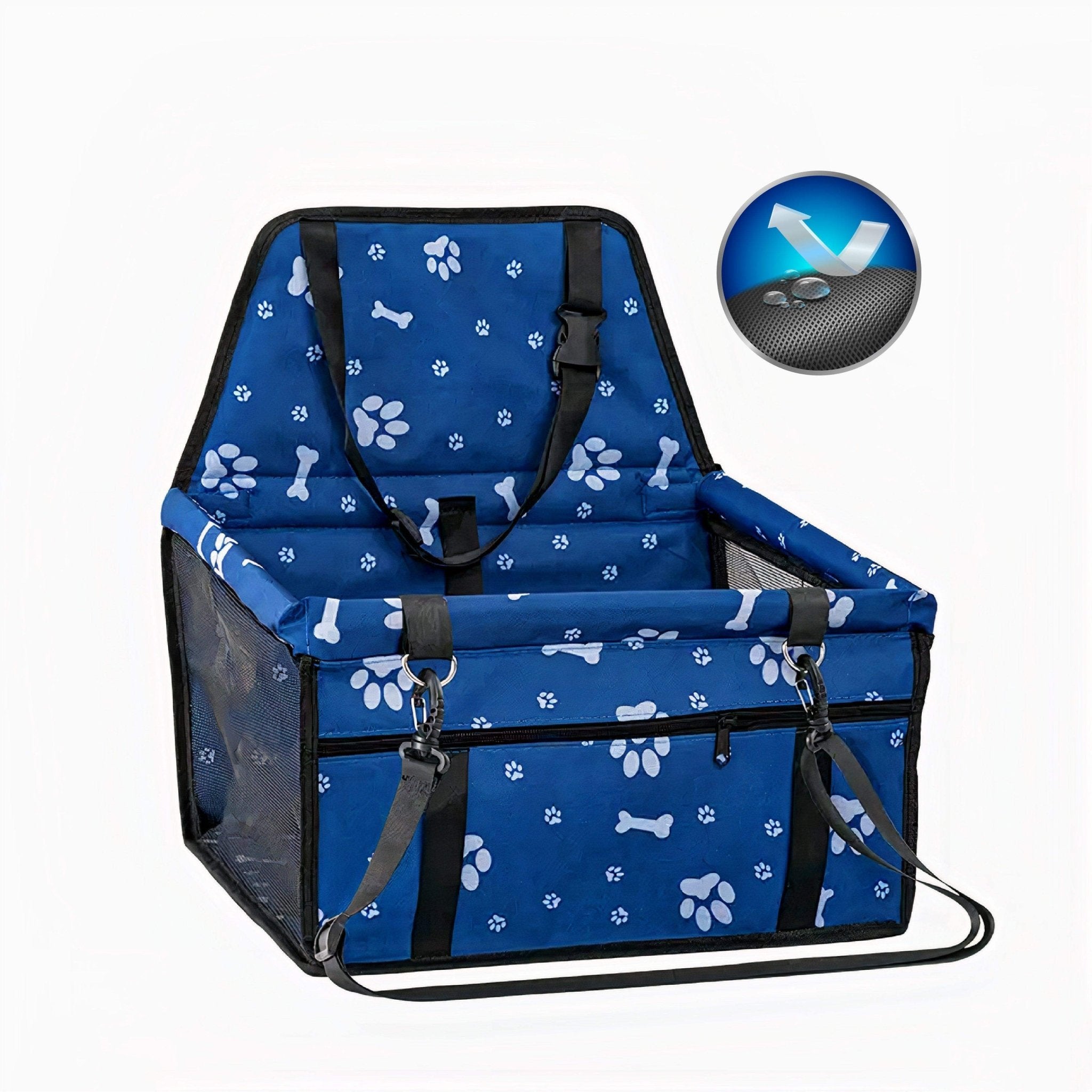 Pet Swift Waterproof Dog Car Booster Seat | Portable Puppy Safety Carrier - Blue -