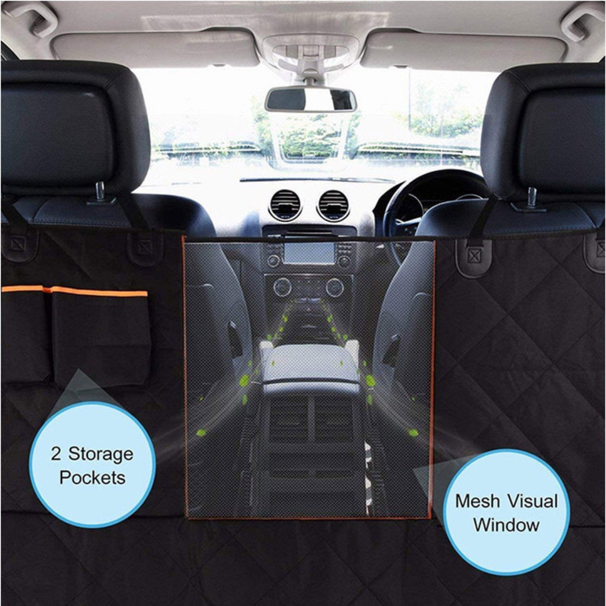 Pet Swift Waterproof Dog Car Seat Cover | Rear Back Seat Protector & Hammock - 