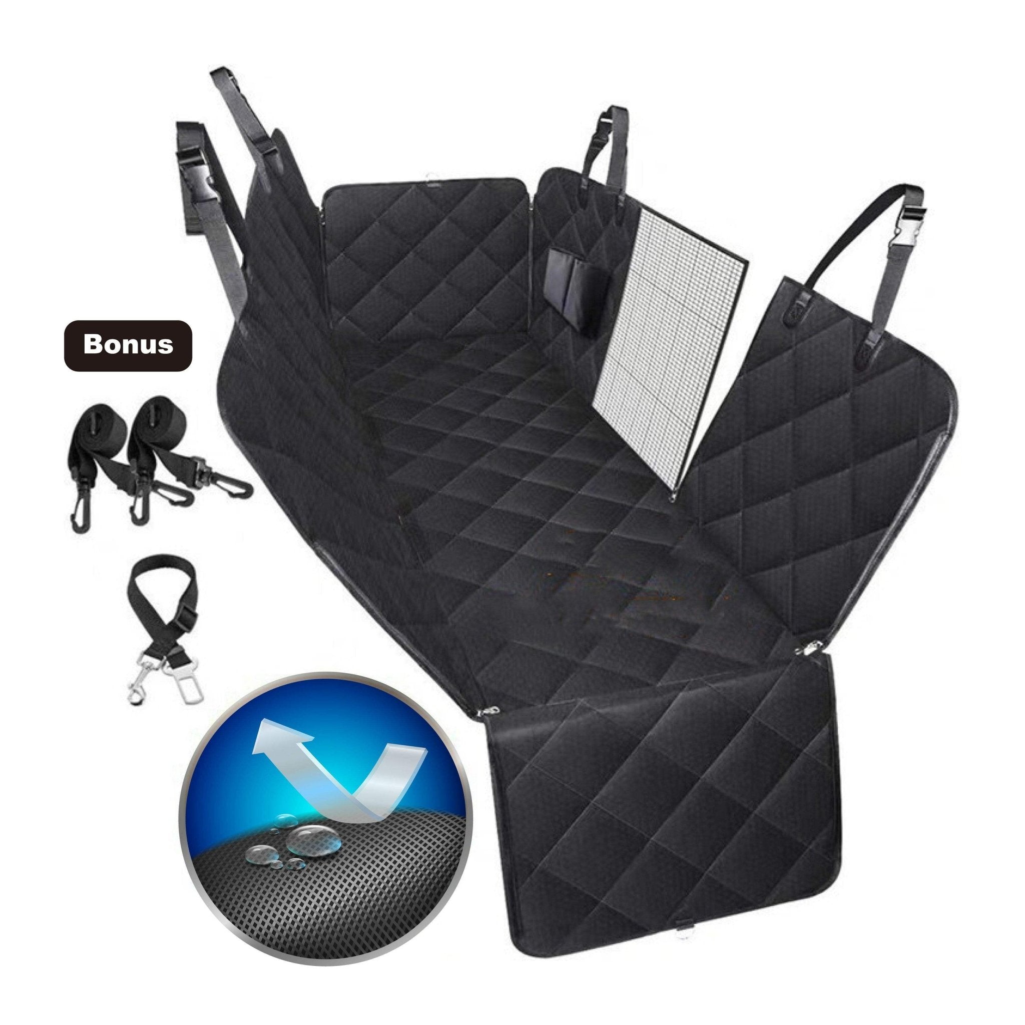 Pet Swift Waterproof Dog Car Seat Cover | Rear Back Seat Protector & Hammock - 