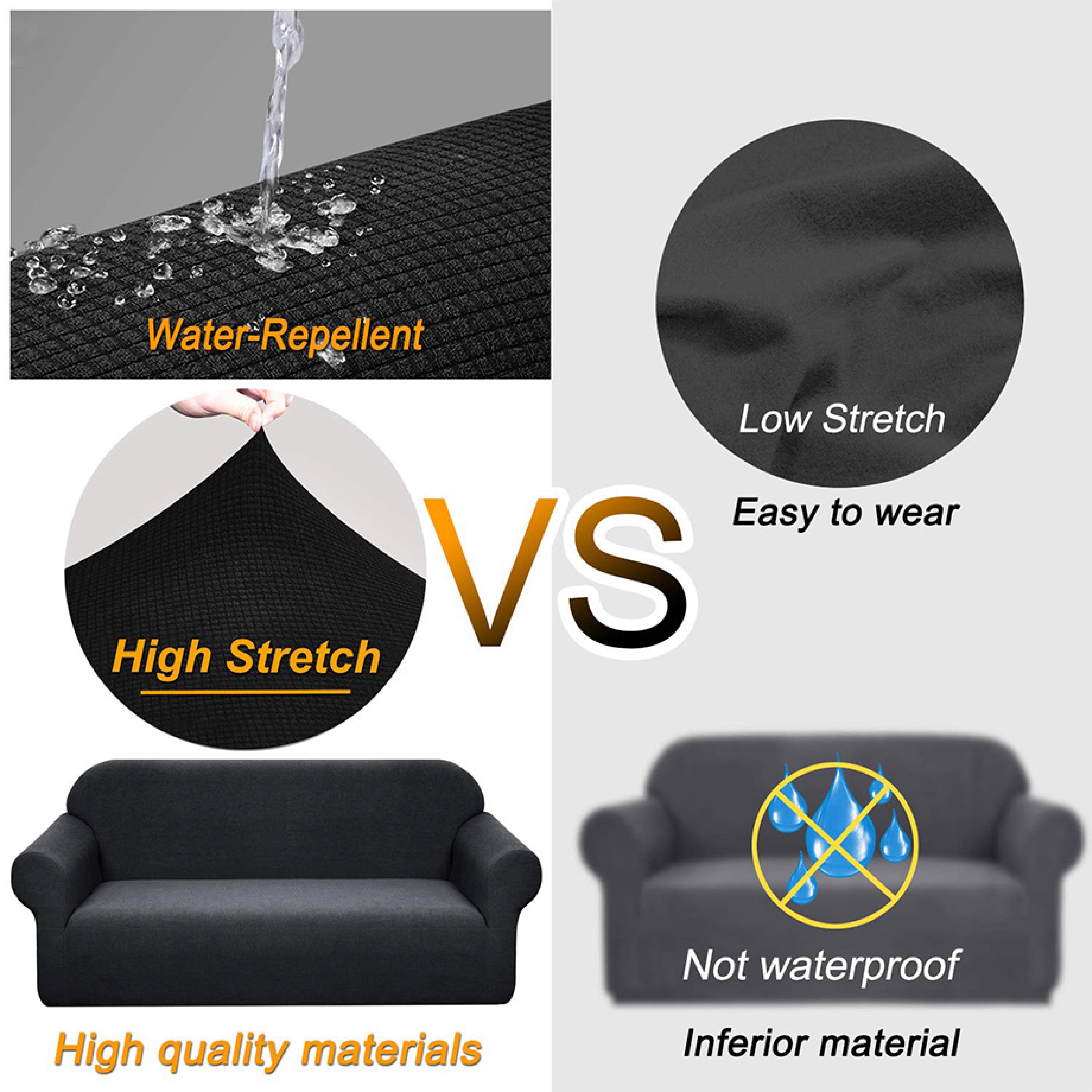 Hyper Cover Water Repellent Sofa Cover Black