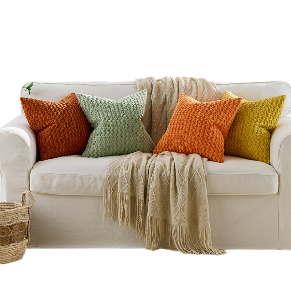 Hyper Cover Textured Waffle Corduroy Cushion Cover | Modern Ribbed Design