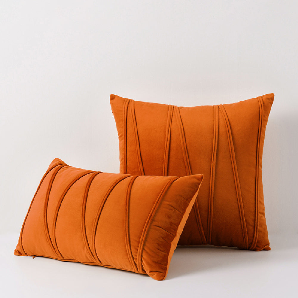 Hyper Cover Velvet Striped Cushion Cover | Textured Soft Throw Pillow Case