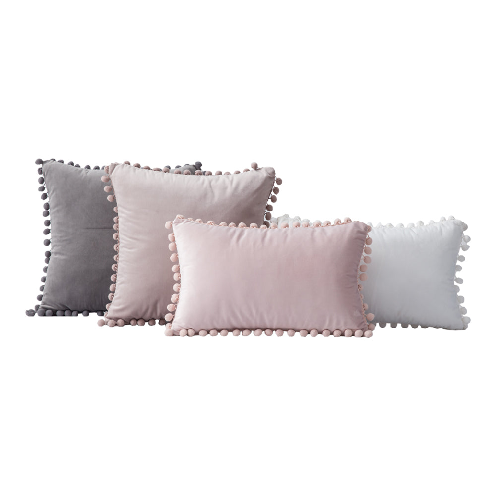 Hyper Cover Pom Pom Velvet Cushion Cover | Soft Throw Pillow Case