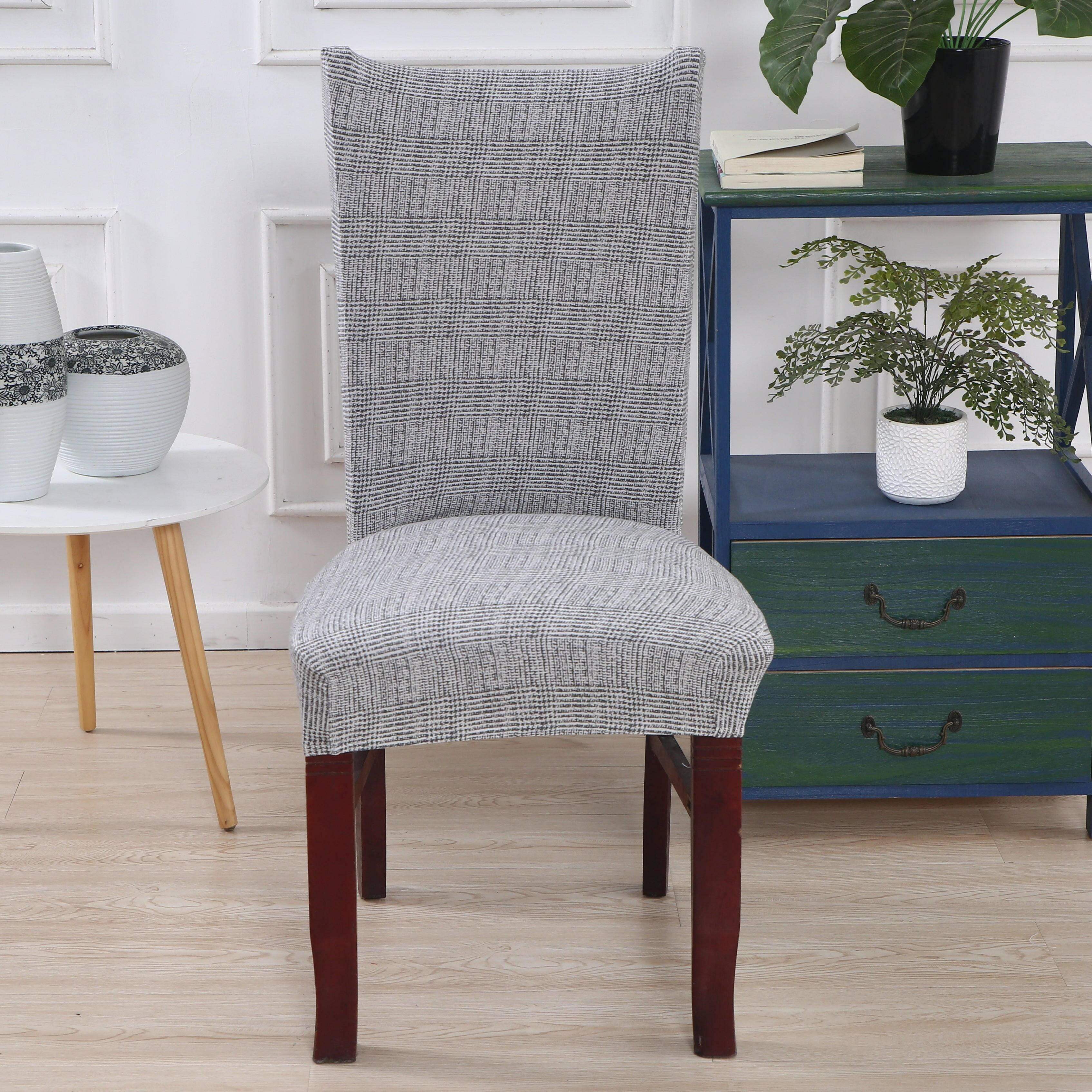 Hyper Cover Dining Chair Covers Elegant Grey Pattern | Stretch Slipcovers | Chair Covers | Brilliant Home Living